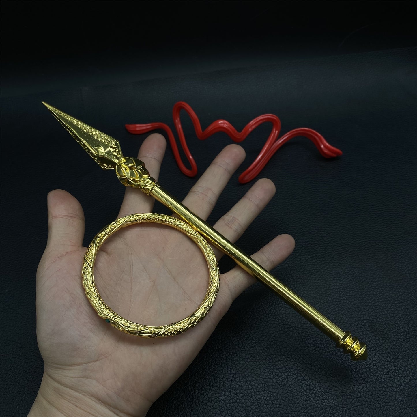 Ne Zha Fire Tipped Spear Universe Ring Red Armillary Sash Replicas 3 In 1 Pack