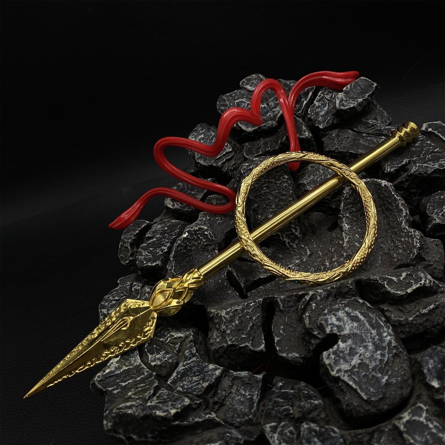 Ne Zha Fire Tipped Spear Universe Ring Red Armillary Sash Replicas 3 In 1 Pack