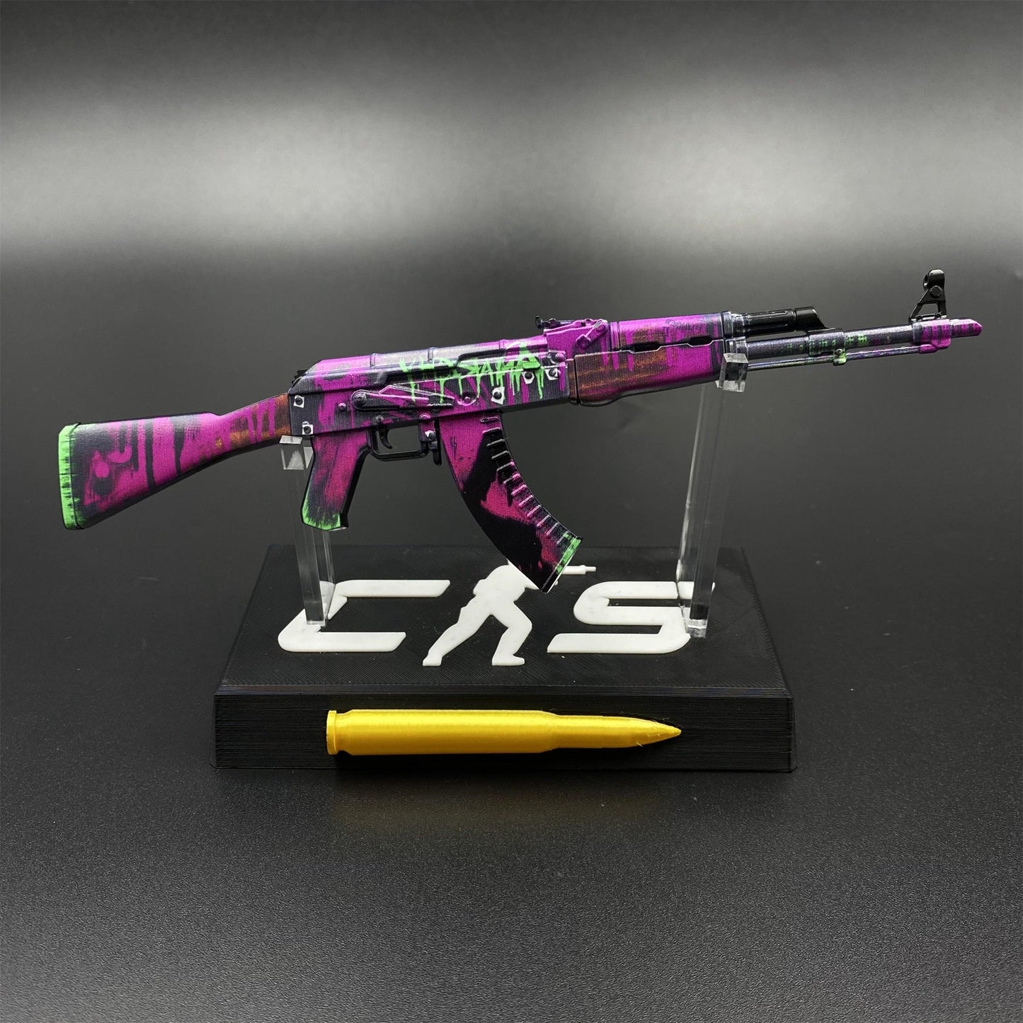 Hot Game CS2 Tiny Gun AK47 Neon Revolution Metal Replica Game Prop Collectible
