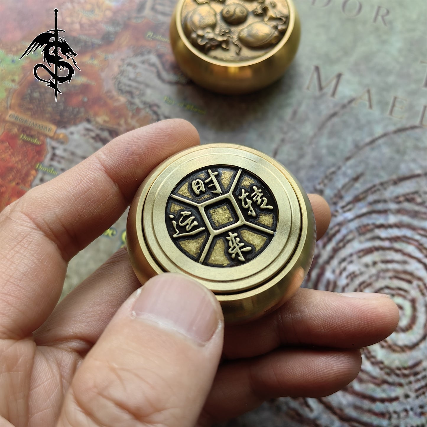 Brass Rotating Fingertip Spinner Toy 2 In 1 Pack