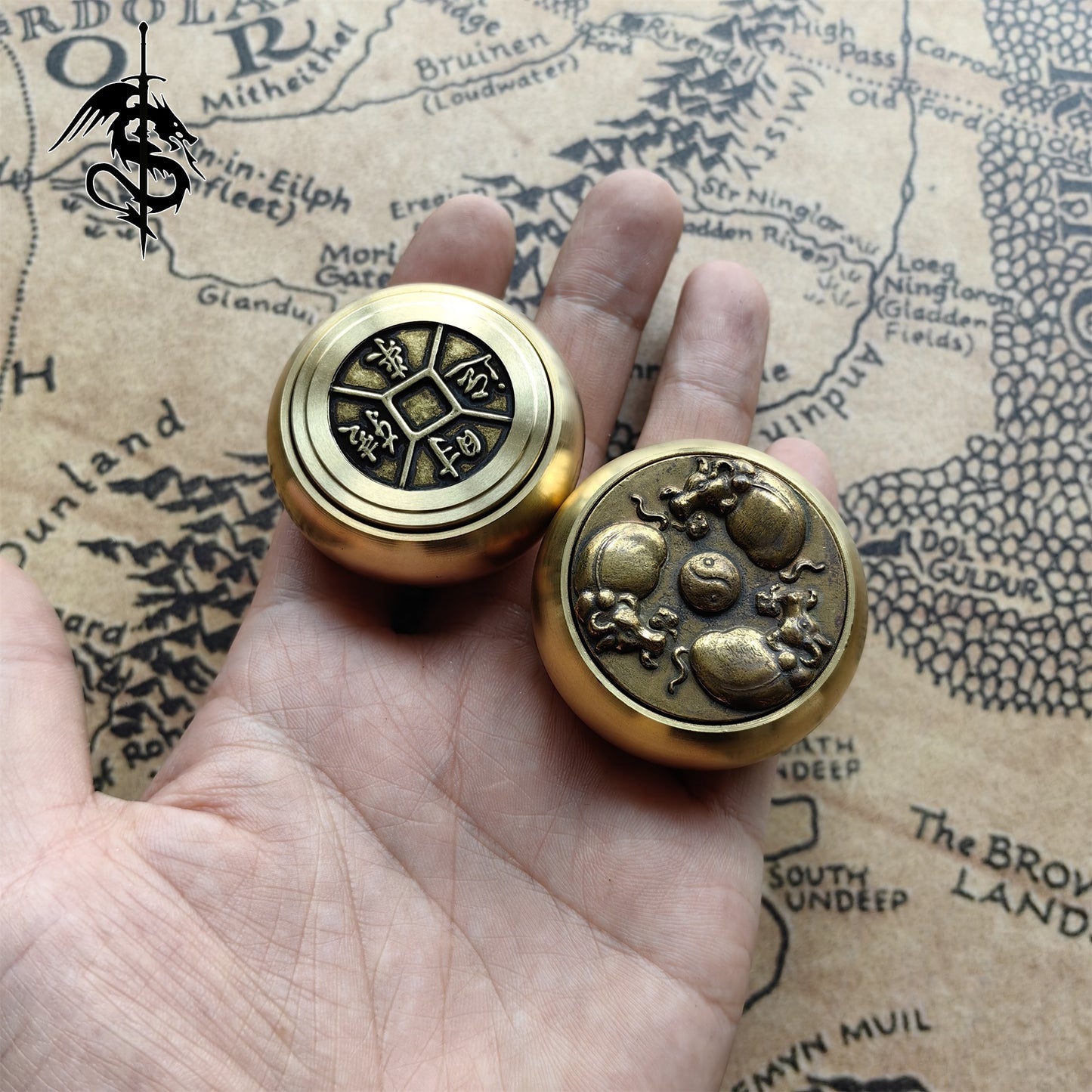 Brass Rotating Fingertip Spinner Toy 2 In 1 Pack