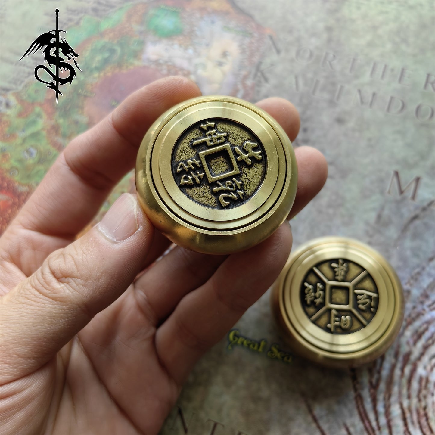 Brass Rotating Fingertip Spinner Toy 2 In 1 Pack