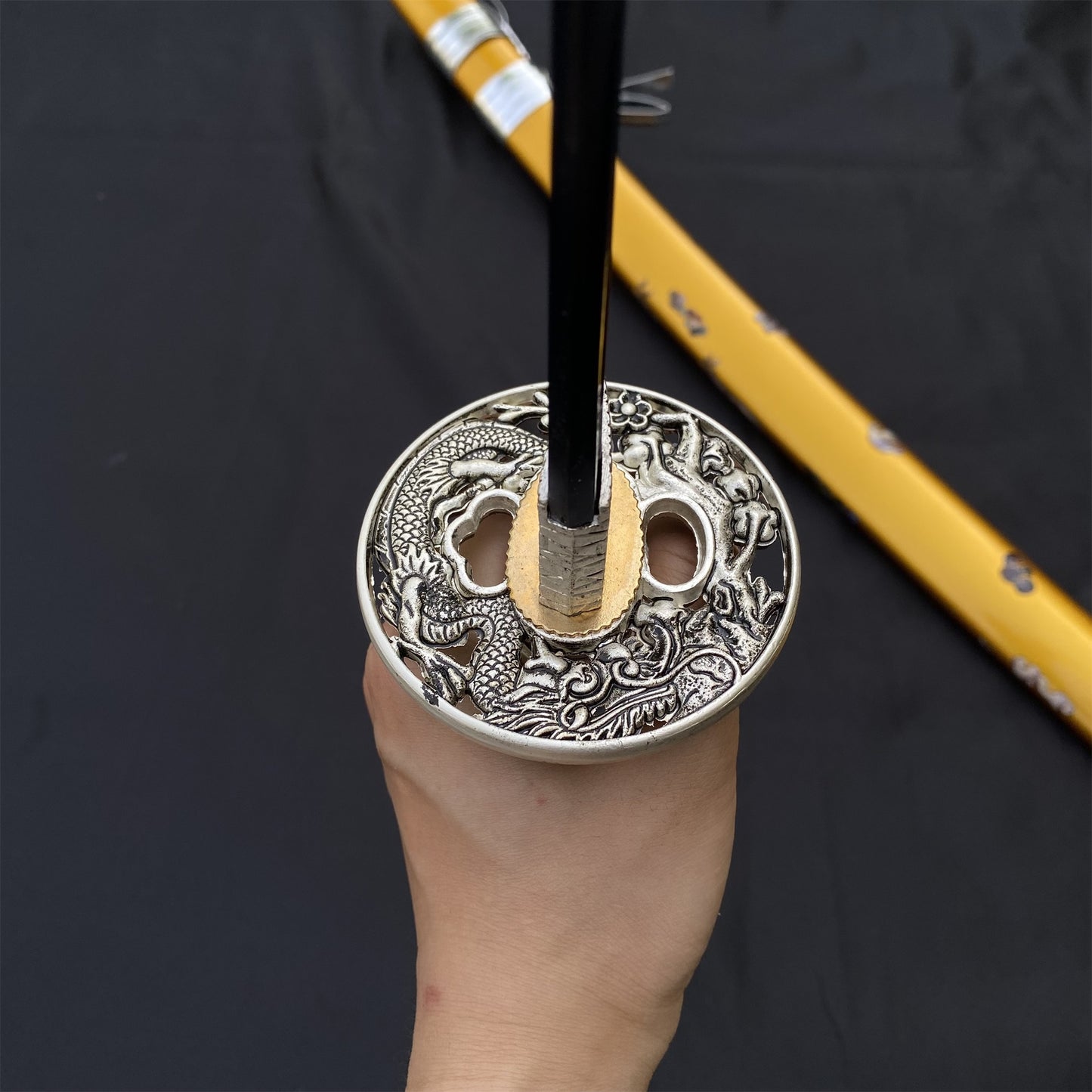 Life-size Yellow & Orange Dragon Design Samurai Katana Replica