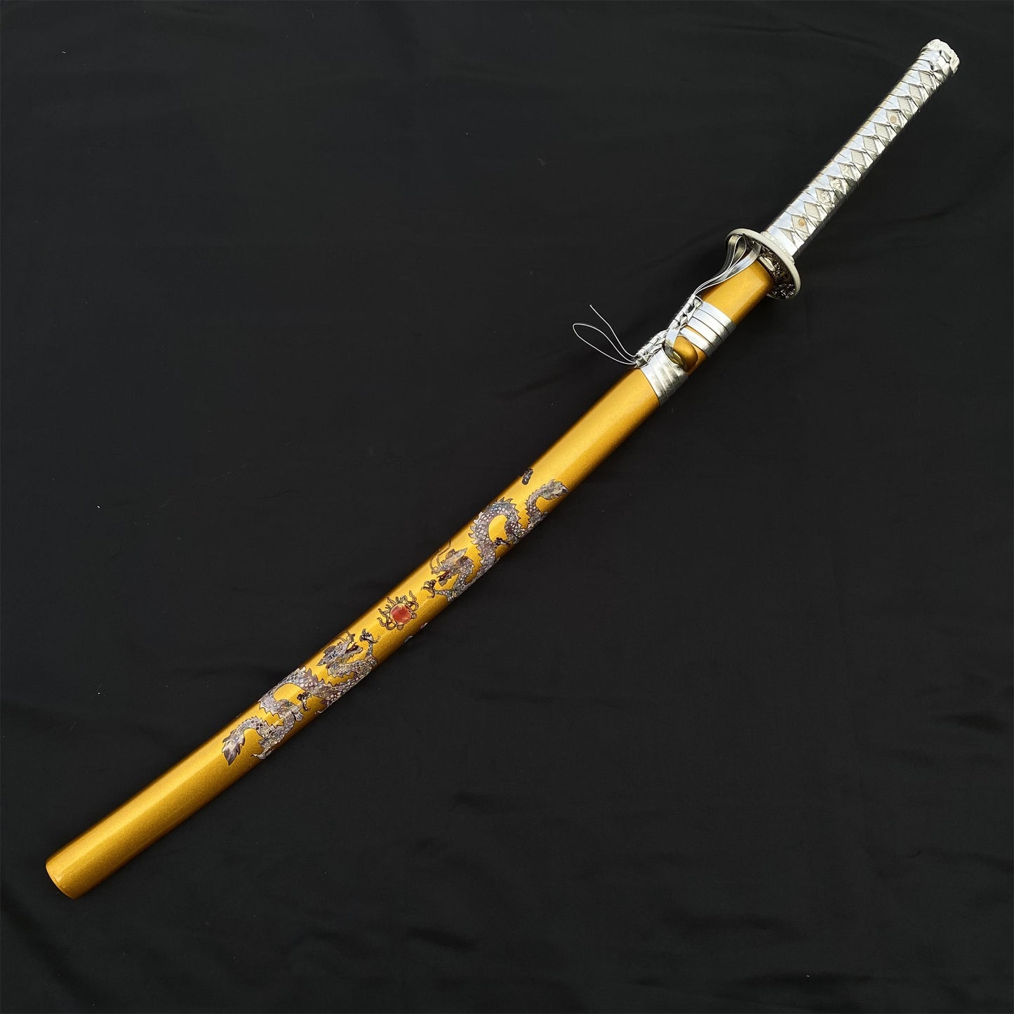 Life-size Yellow & Orange Dragon Design Samurai Katana Replica