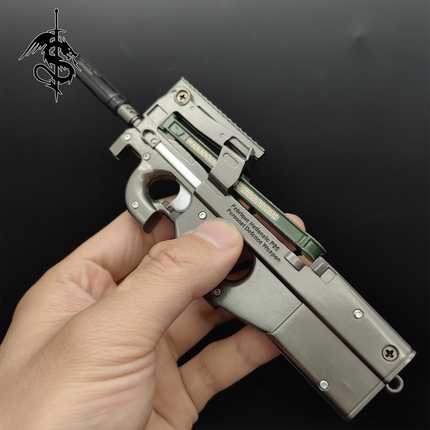 Metal P90 Submachine Gun Miniature Small P90 Tiny Gun Replica