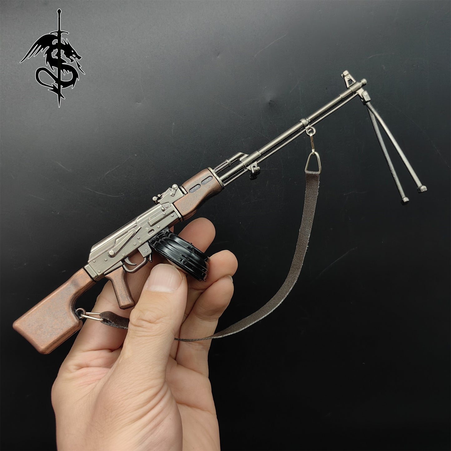 Metal AK-47 Assault Rifle RPK Light Machine Toy Gun Model