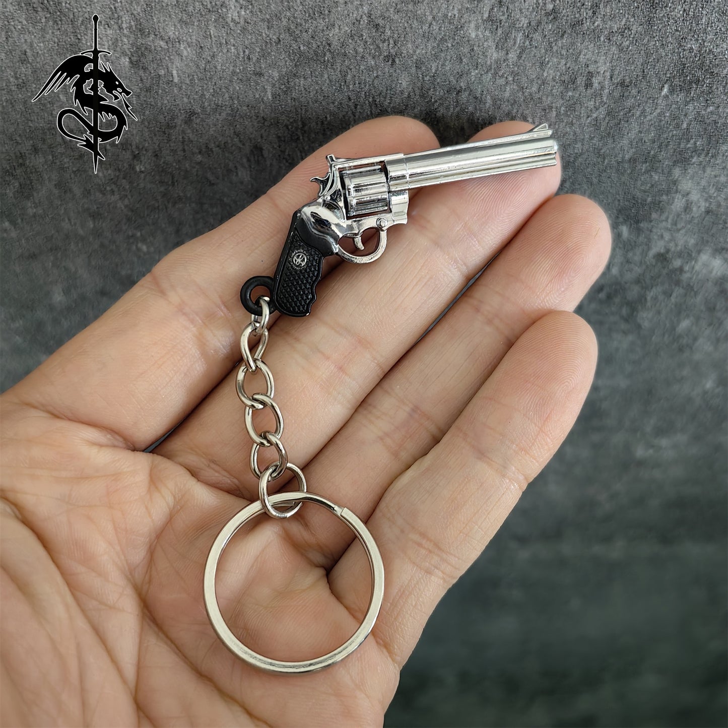 Metal Revolver King Cobra Gun Keychain Tiny Red9 Keychain