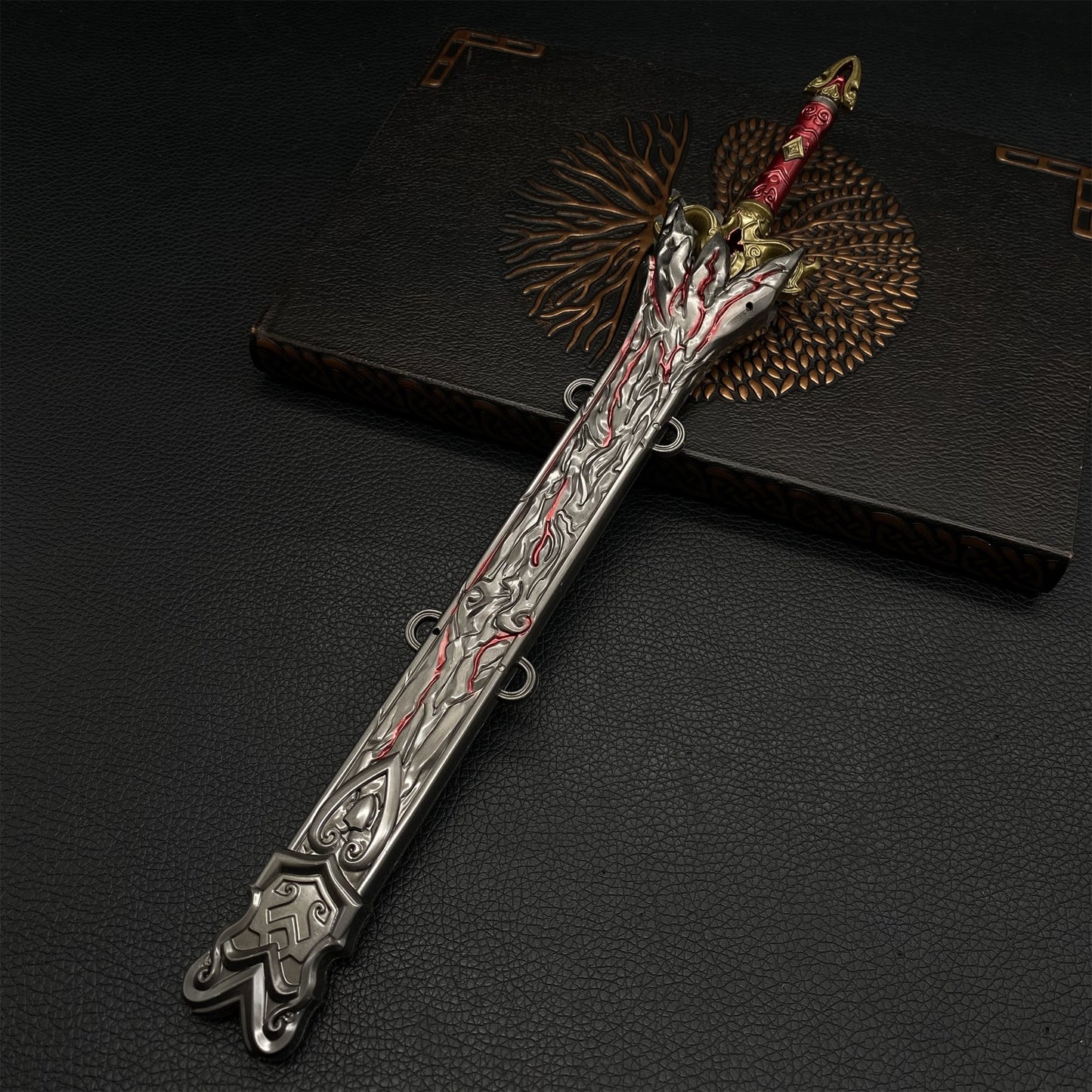 NB Game 30CM Red Sky Sword Metal Display Art