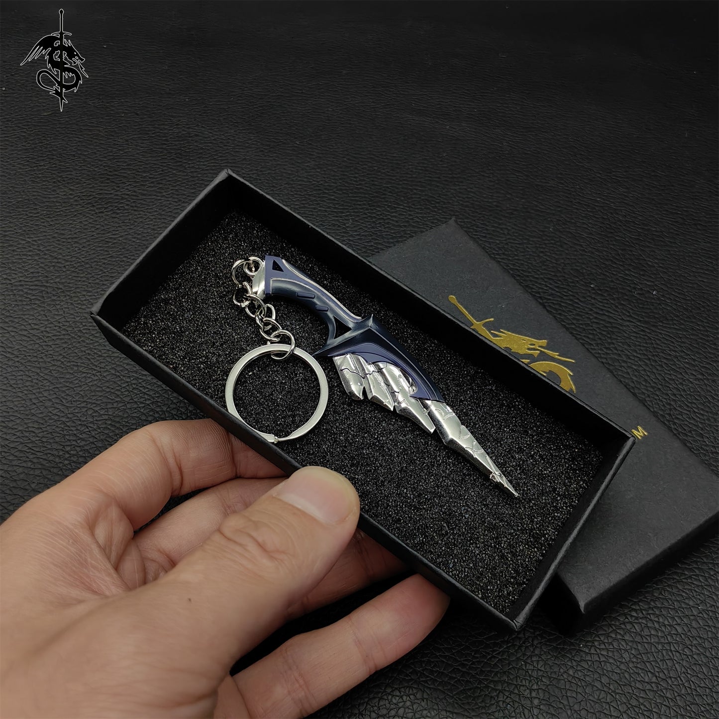 Mini Relic Stone Daggers Metal keychain A Pair