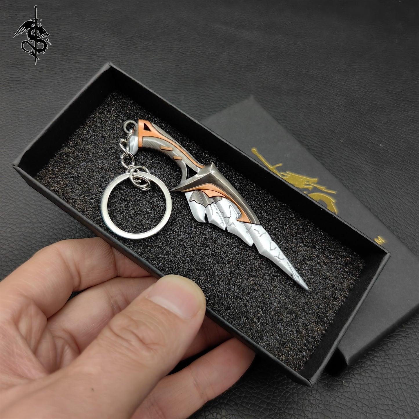 Mini Relic Stone Daggers Metal keychain A Pair
