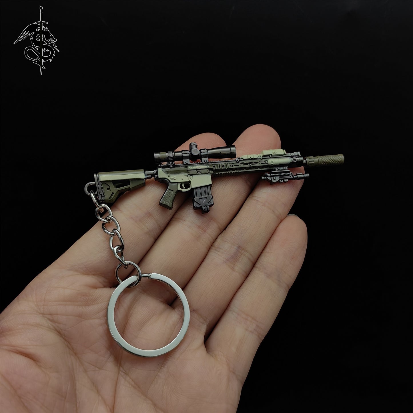 RE8 Mini SA-110 Sniper Rifle Gun Metal Keychain