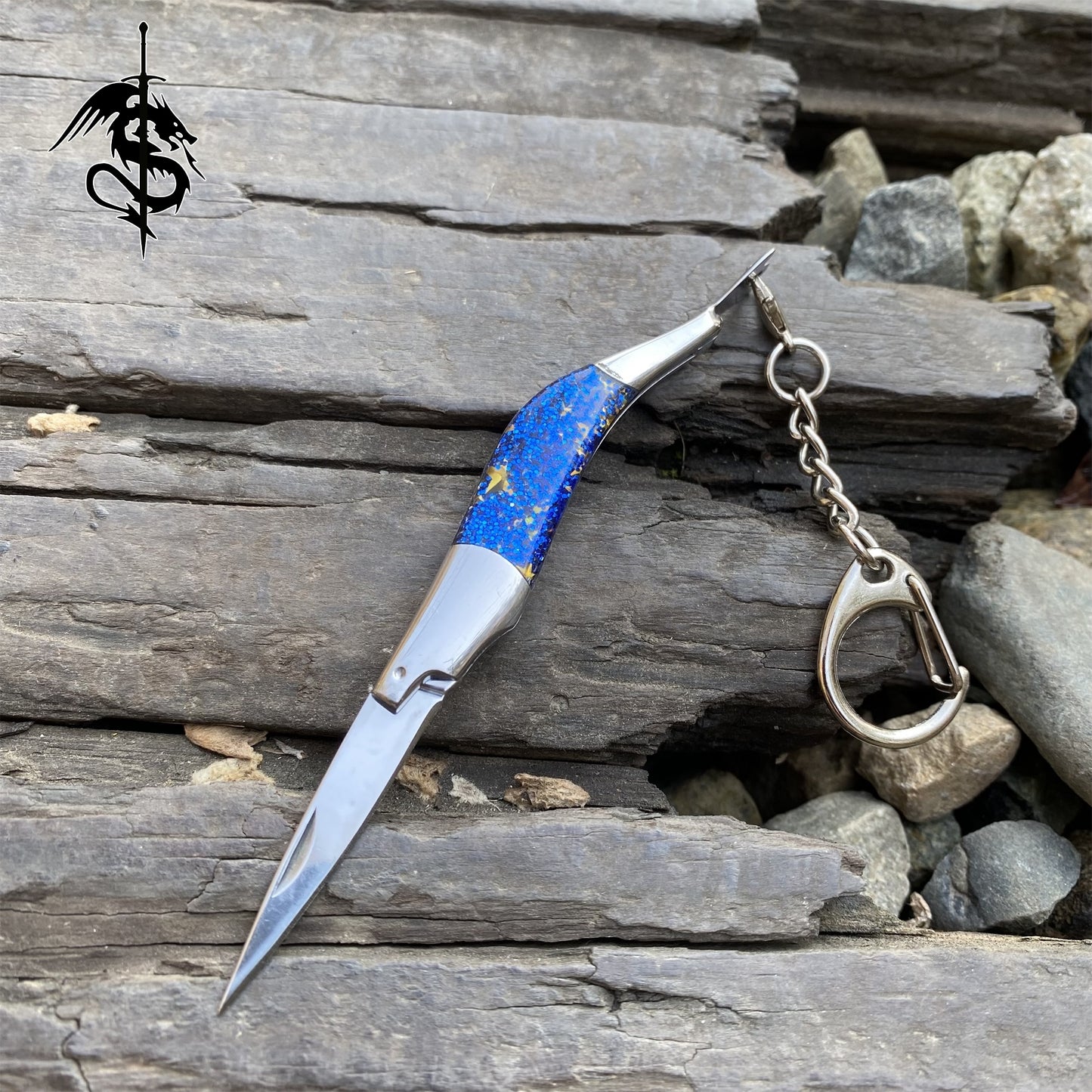 Portable Shrimp Knife Brass Handle Pocket Folding Knife
