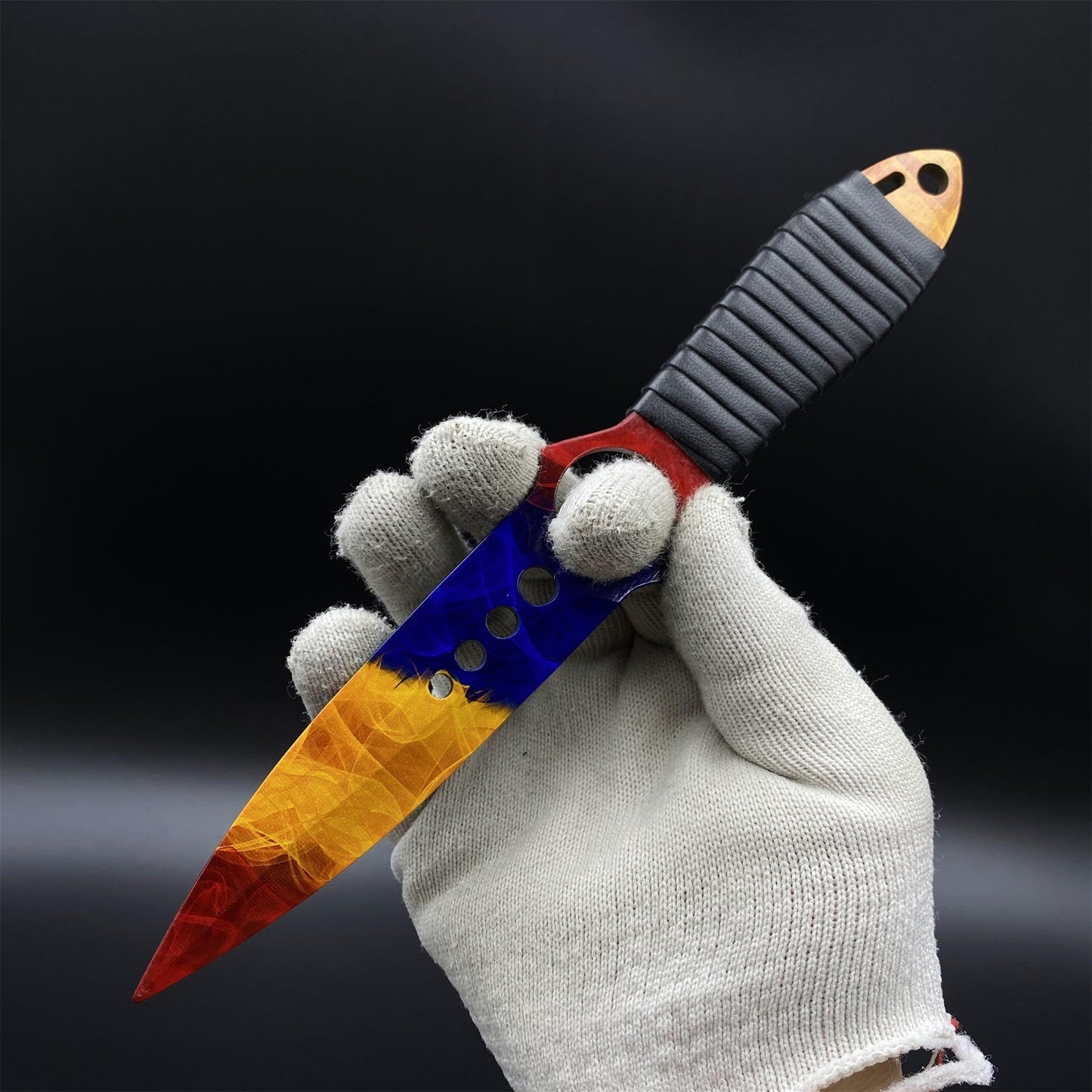 CS2 Skeleton Knife Marble Fade Dull Blade Replica 420 Steel For Game Collection