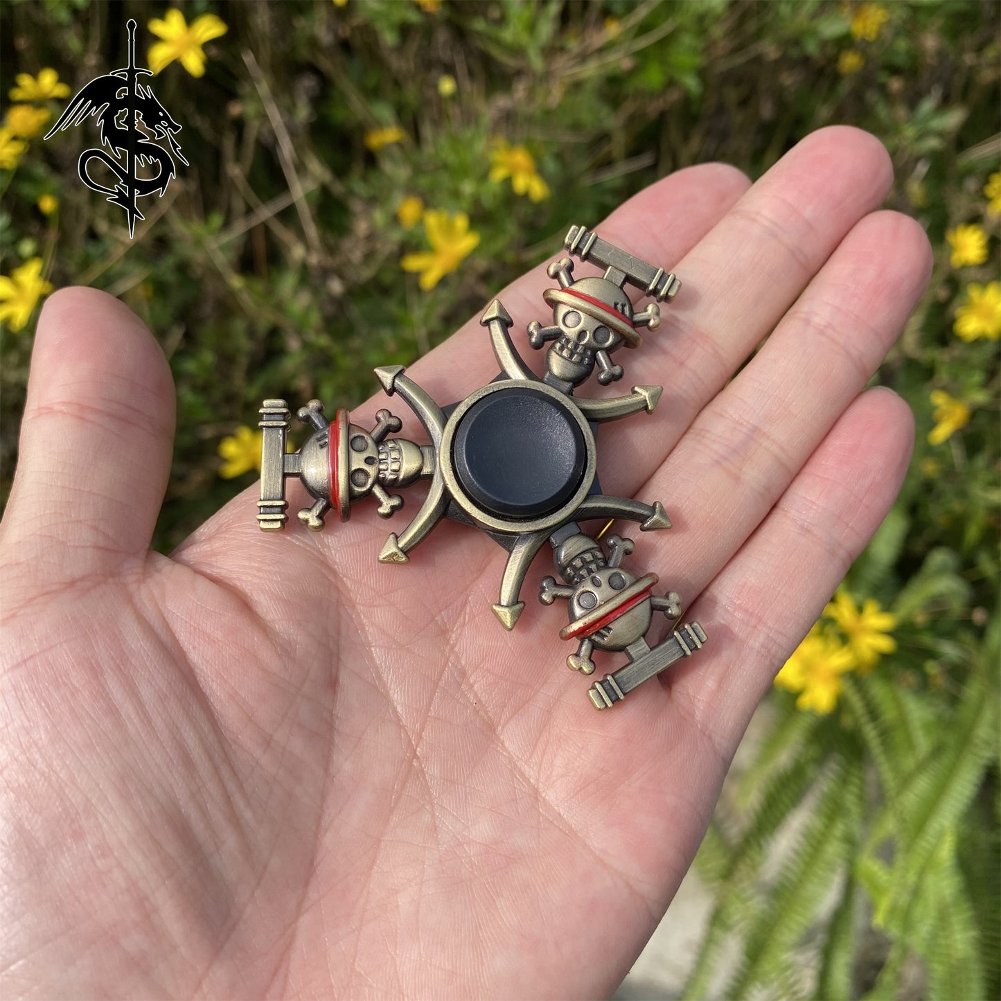 Metal Pirate King Straw Hat Skull Monkey Fidget Spinner