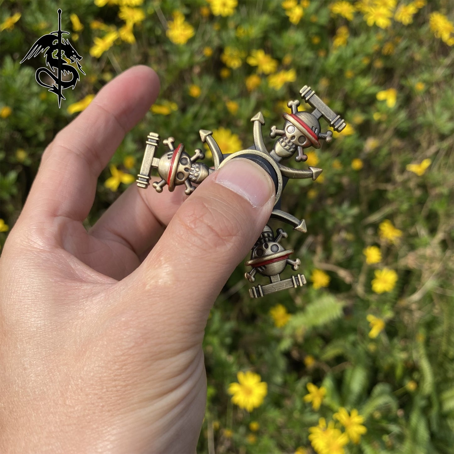 Metal Pirate King Straw Hat Skull Monkey Fidget Spinner