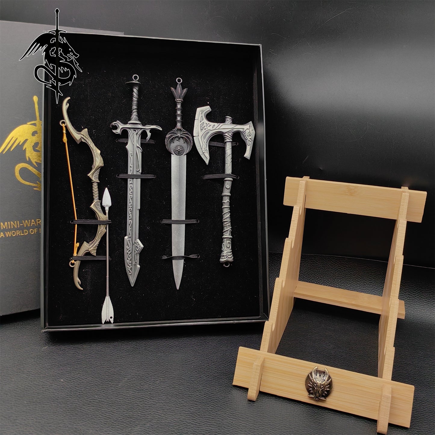Metal Weapon Mini Swords 4 In 1 Gift Box
