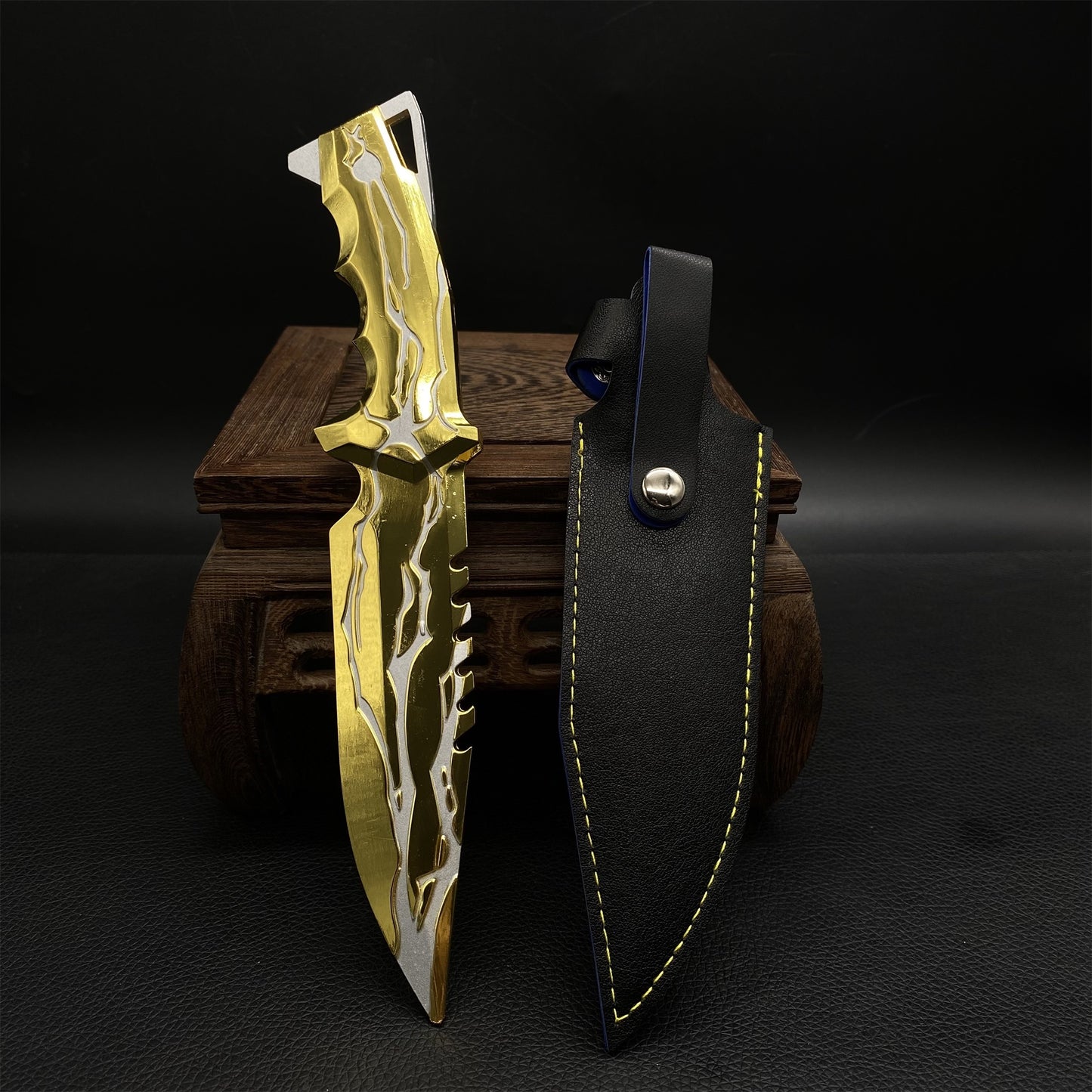 22CM Metal Golden Smite Knife Metal Melee Weapon Game Prop
