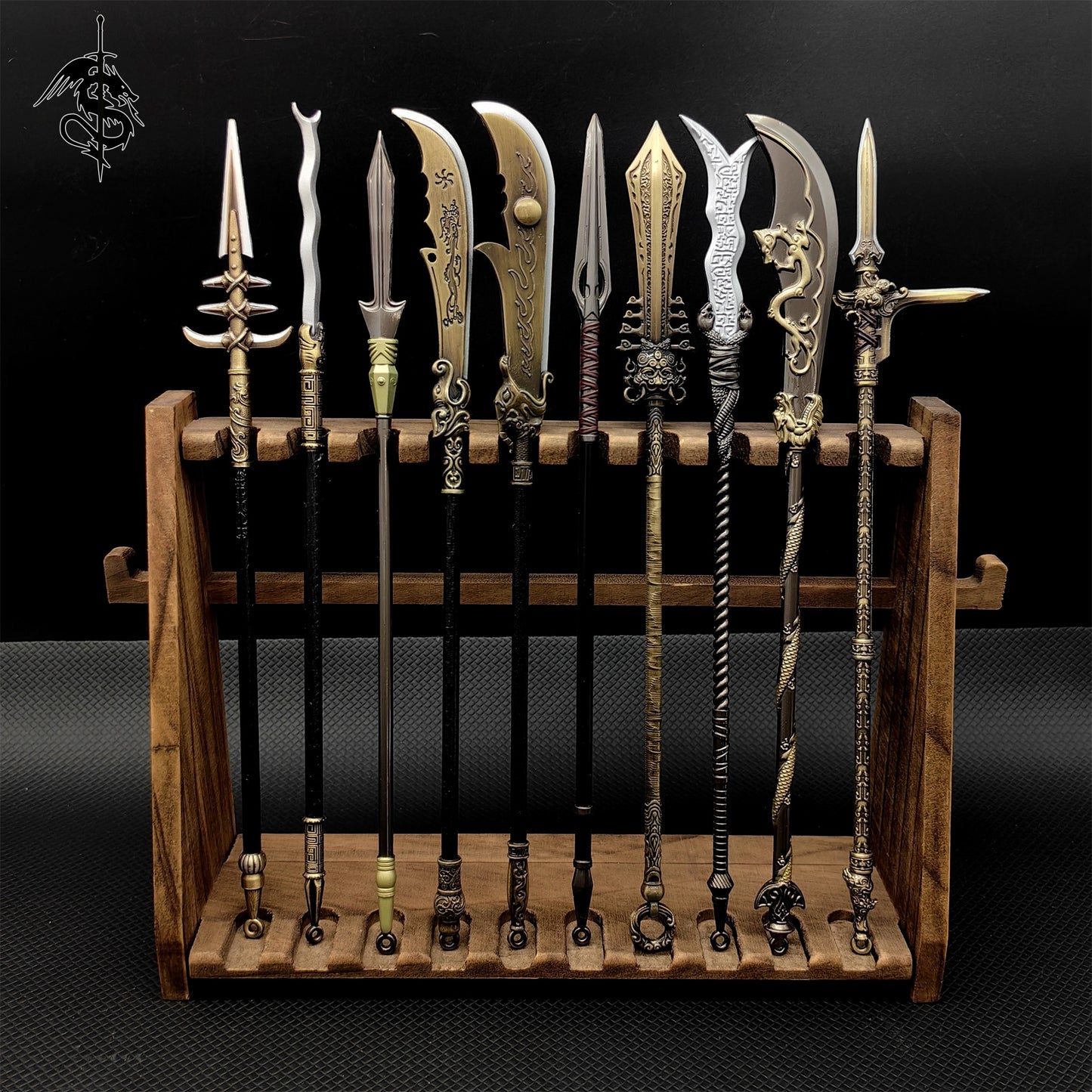 Alloy 8.7"Ancient Chinese Long Spear Replica Room Display 10 In 1 Pack