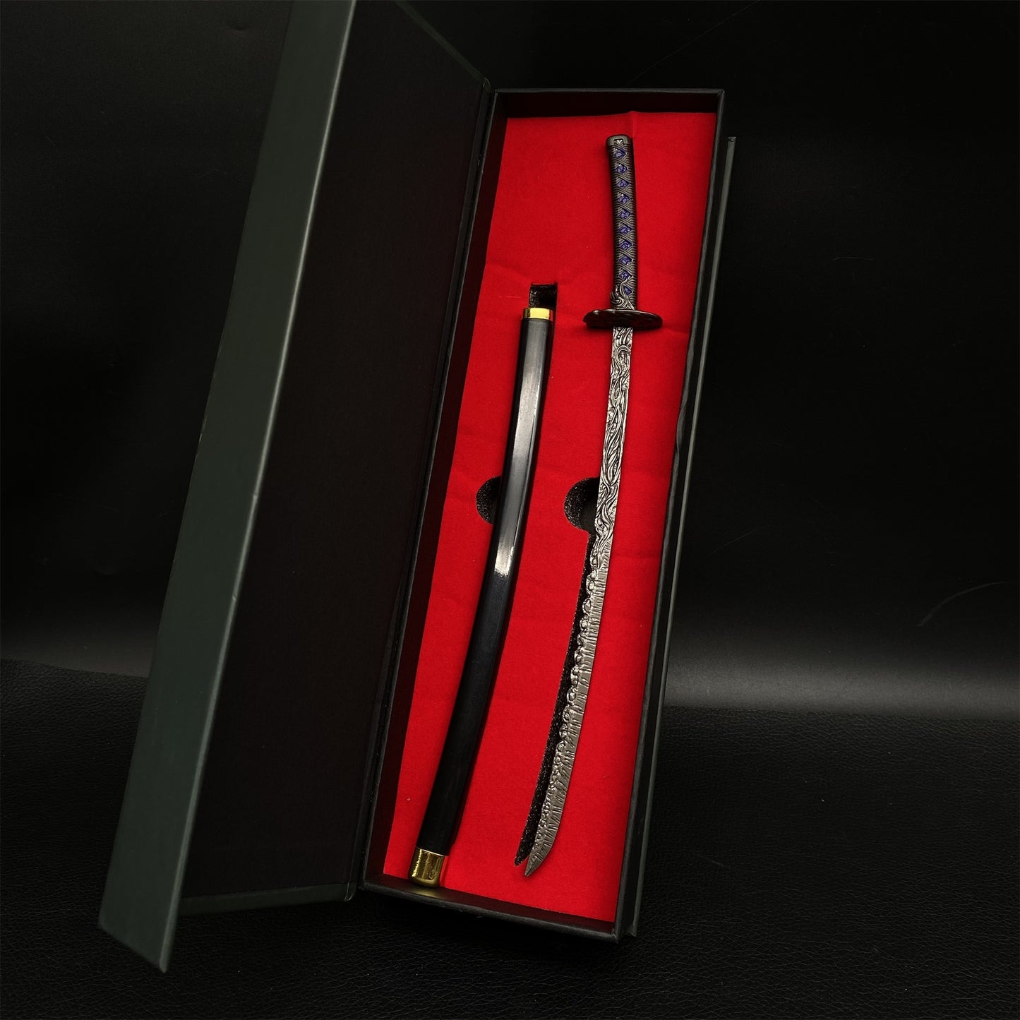 ER Star-Lined Katana Metal Replica Miniature With Gift Box