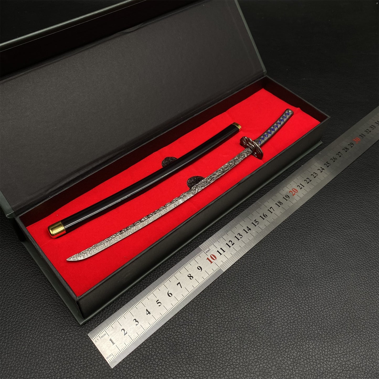 ER Star-Lined Katana Metal Replica Miniature With Gift Box