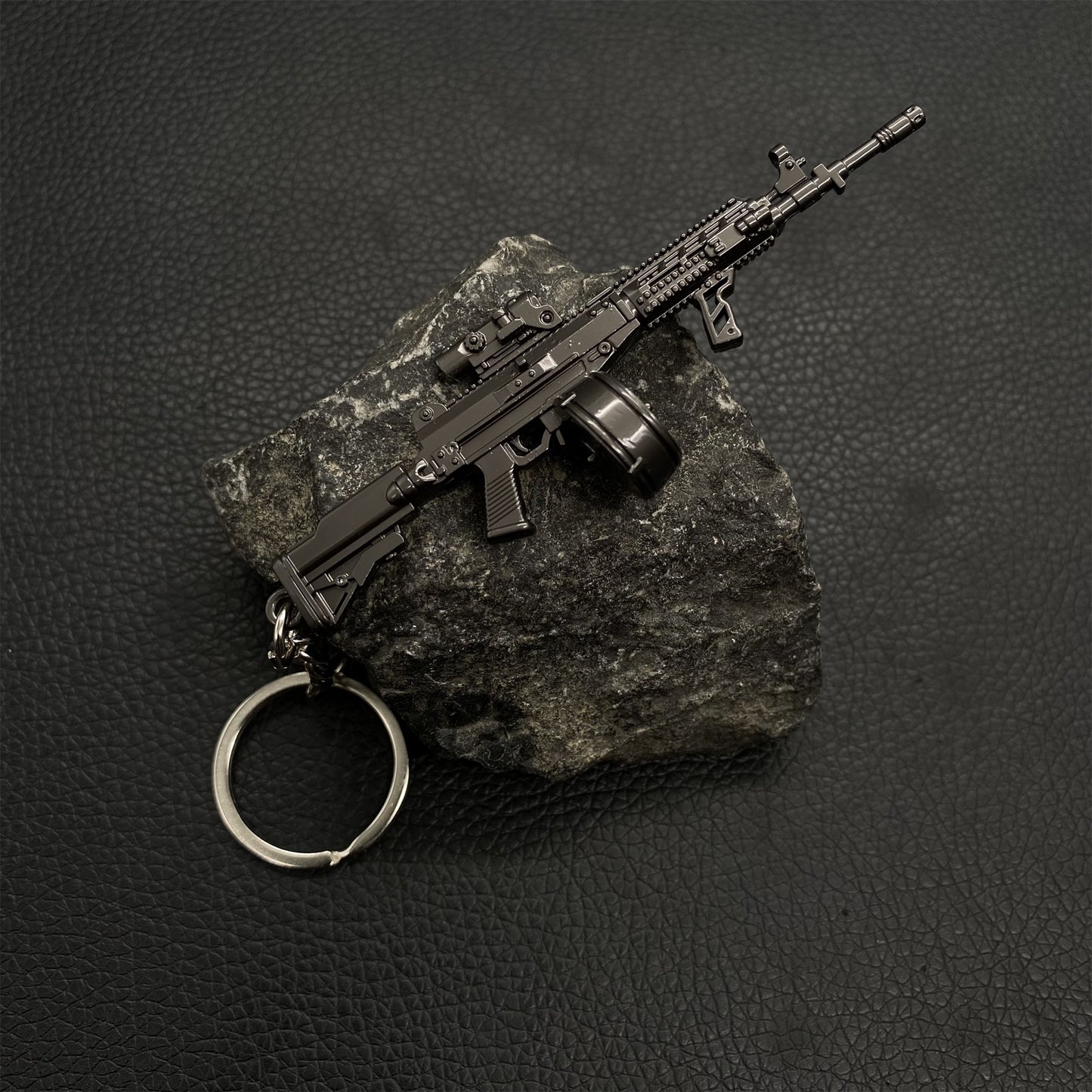 Tiny T03 Assault Rifle Metal Gun Keychain