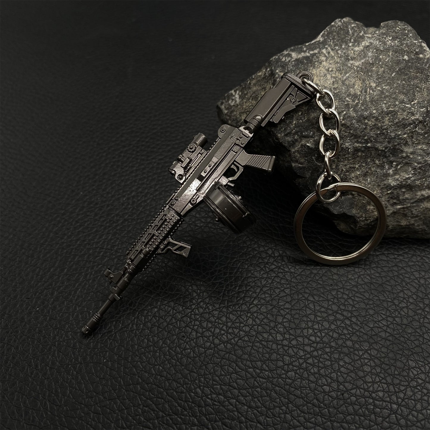 Tiny T03 Assault Rifle Metal Gun Keychain