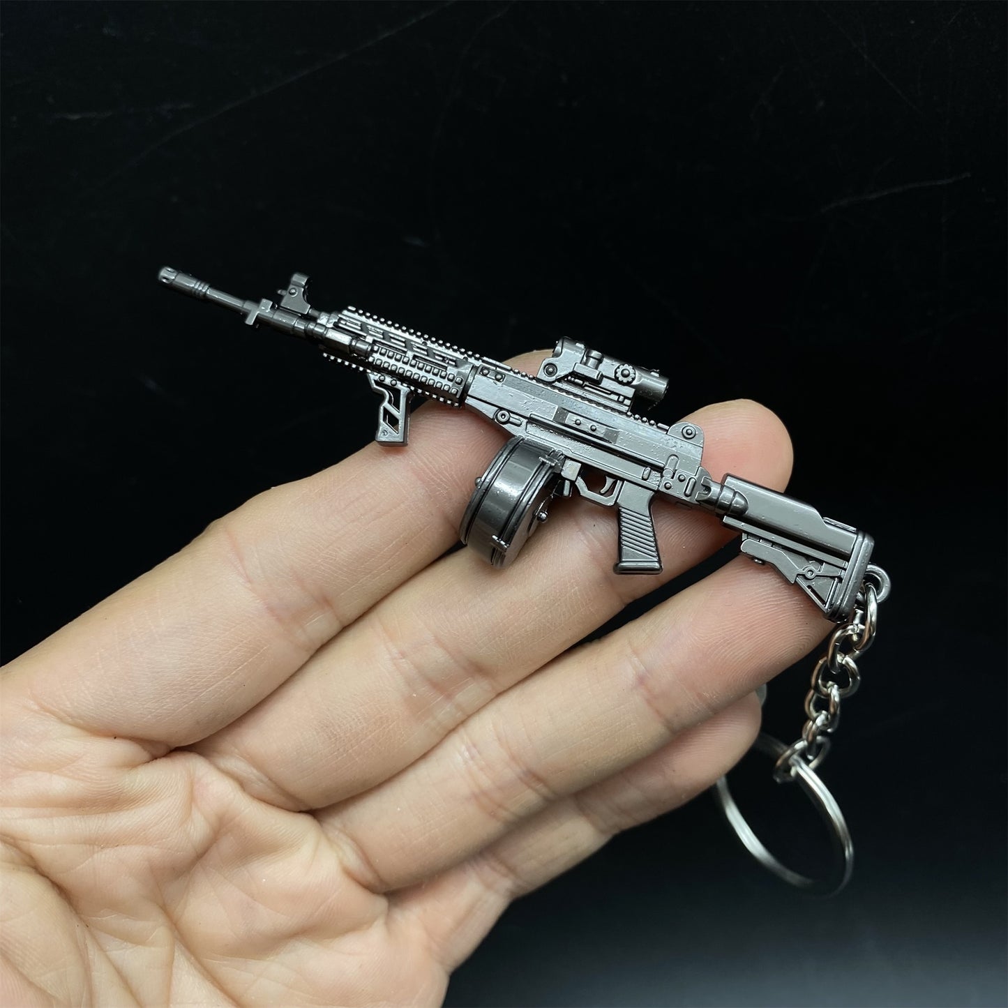 Tiny T03 Assault Rifle Metal Gun Keychain
