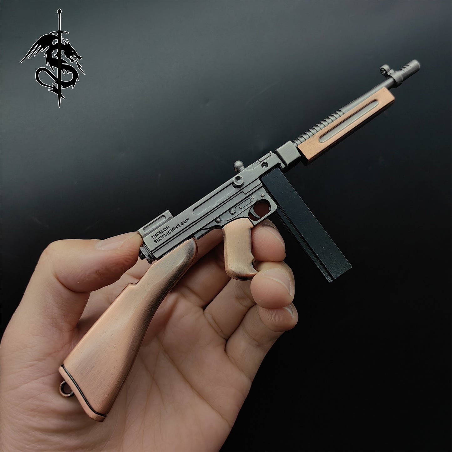 Thompson Submachine Gun Miniature Metal SMG Small Gun Model