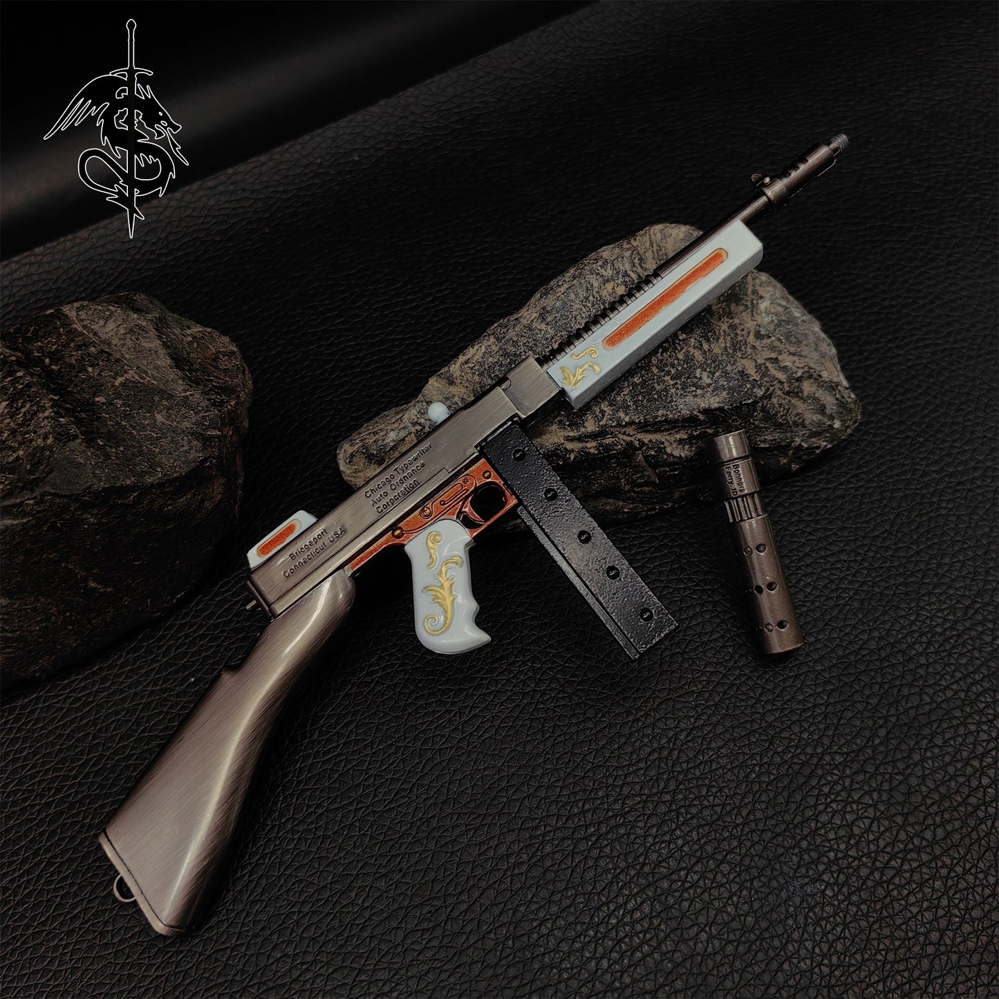 Tiny Thompson Submachine Gun Miniature Metal SMG Small Gun