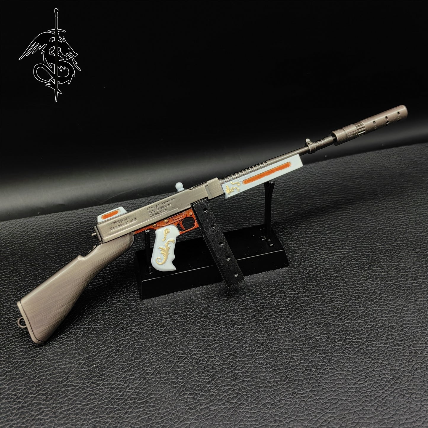 Tiny Thompson Submachine Gun Miniature Metal SMG Small Gun