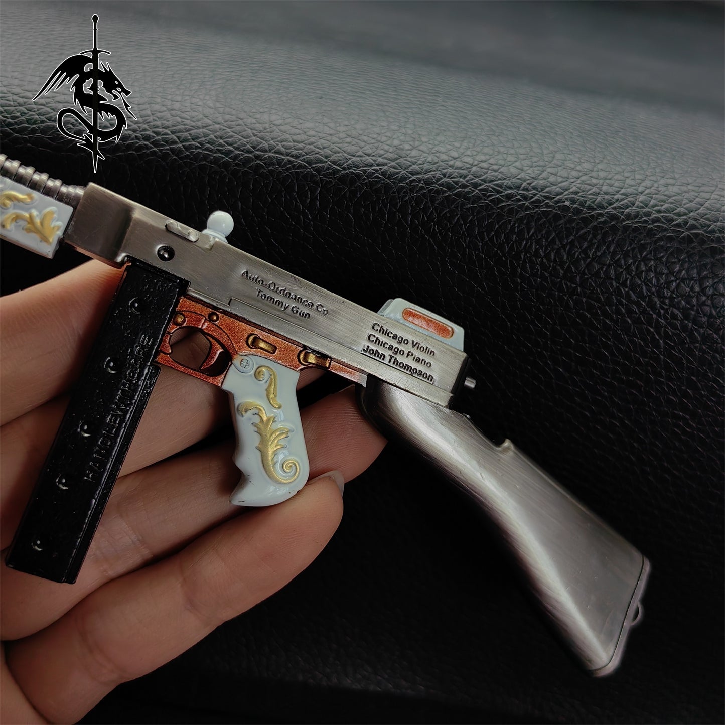 Tiny Thompson Submachine Gun Miniature Metal SMG Small Gun