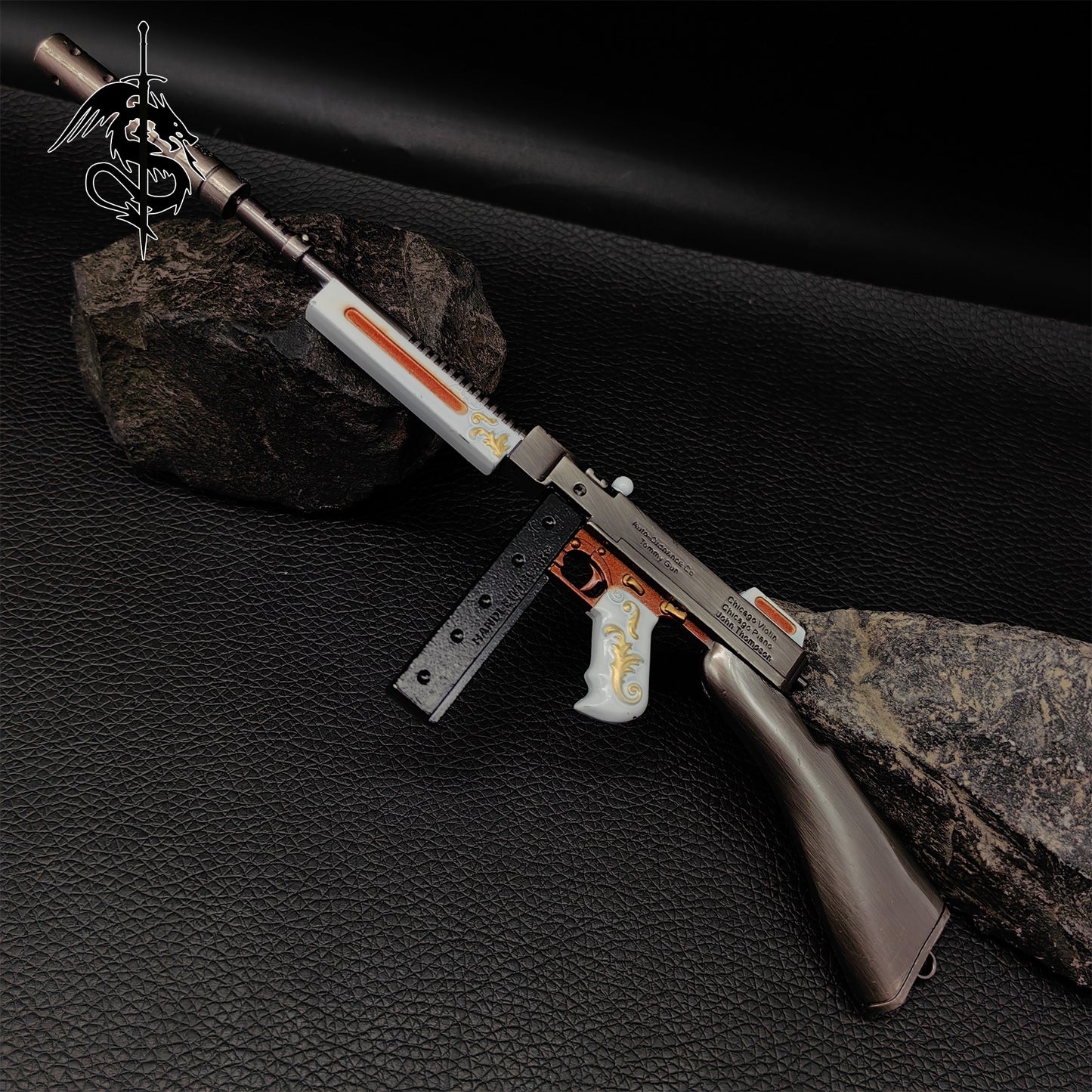 Tiny Thompson Submachine Gun Miniature Metal SMG Small Gun