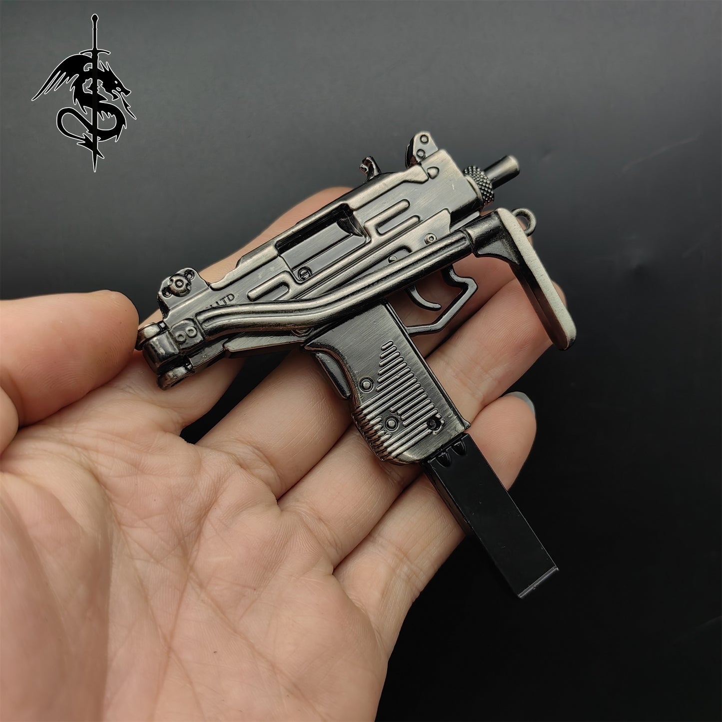 Metal UZI Submachine Gun Miniature Small Gun Toy Mini Replica
