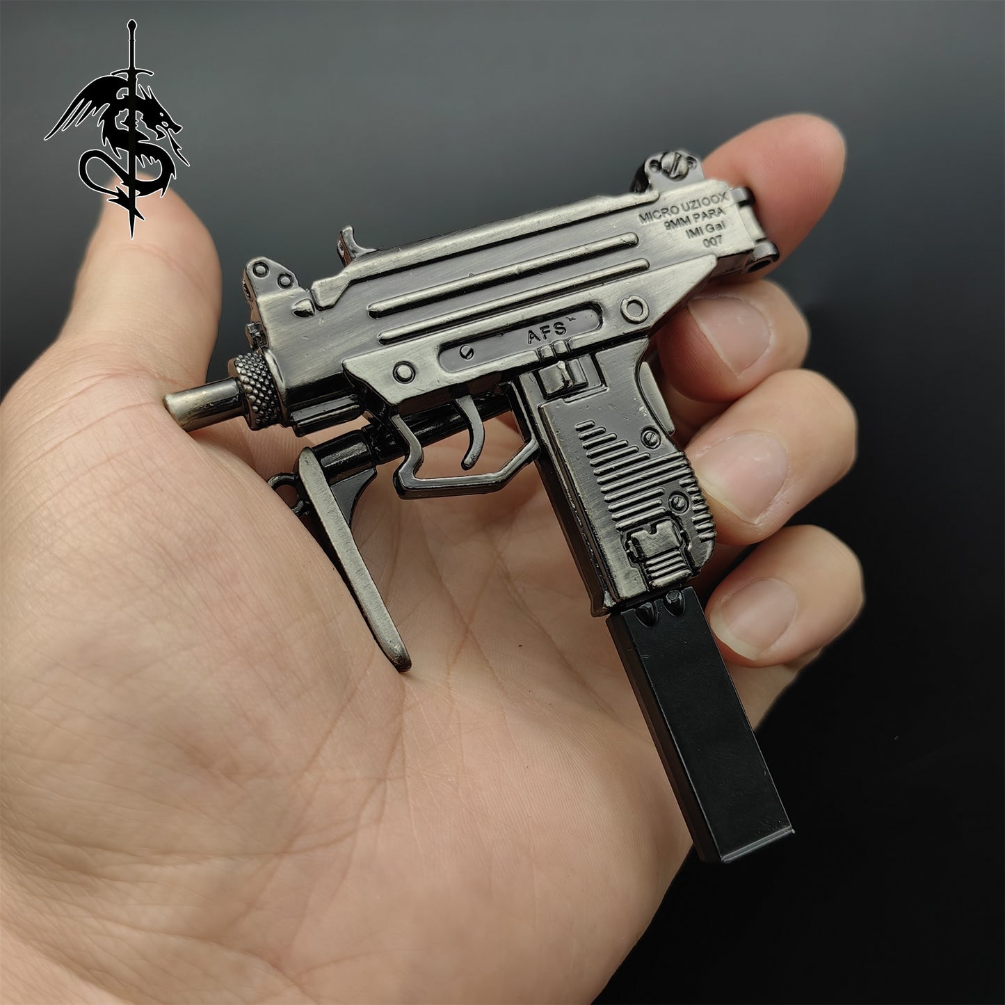 Metal UZI Submachine Gun Miniature Small Gun Toy Mini Replica