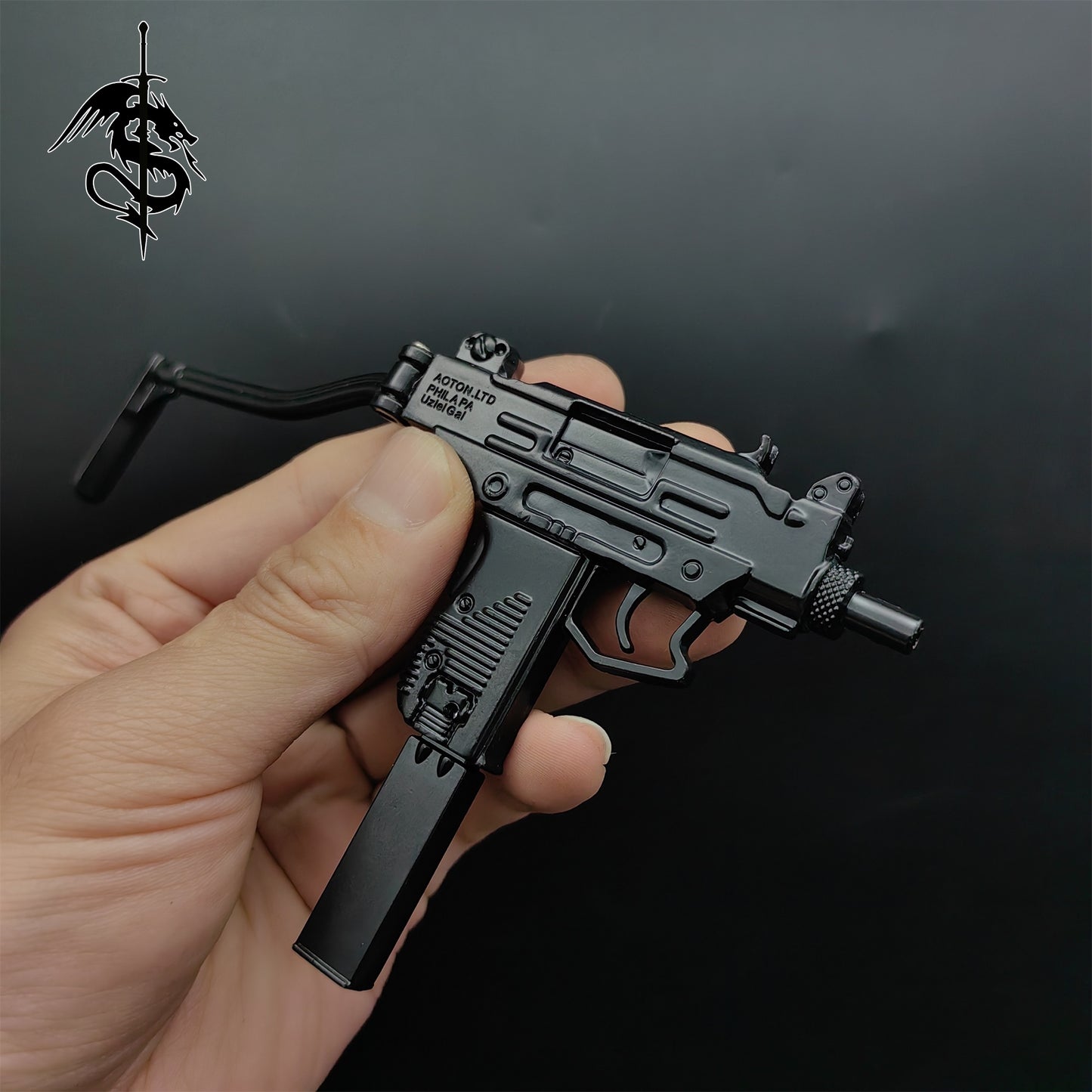 UZI Submachine Metal Gun Model Black Small Replica