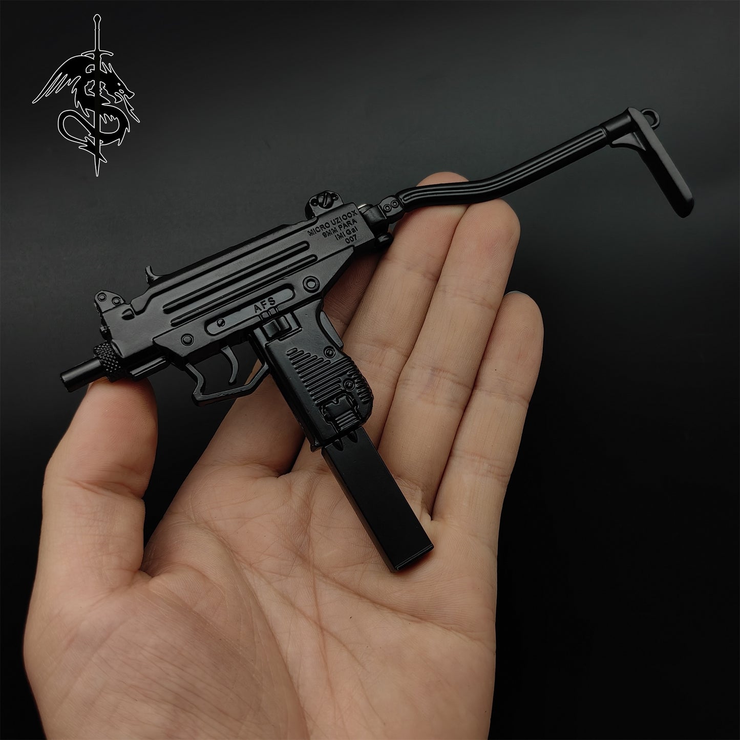UZI Submachine Metal Gun Model Black Small Replica