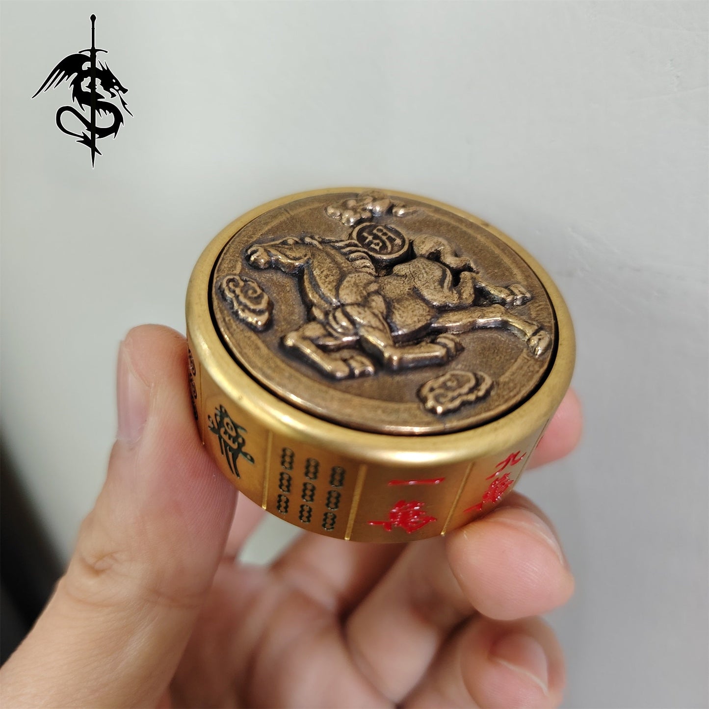 Brass Rotating Fidget Spinner Fun Mahjong Decompression Toy