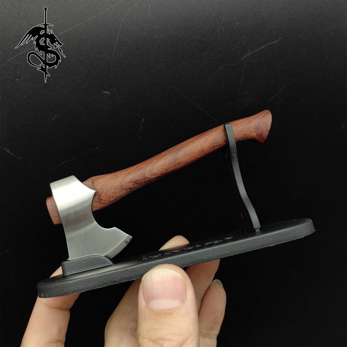 EDC Axe Hand-Forged Wooden Handle Axe Portable Mini Outdoor Tool