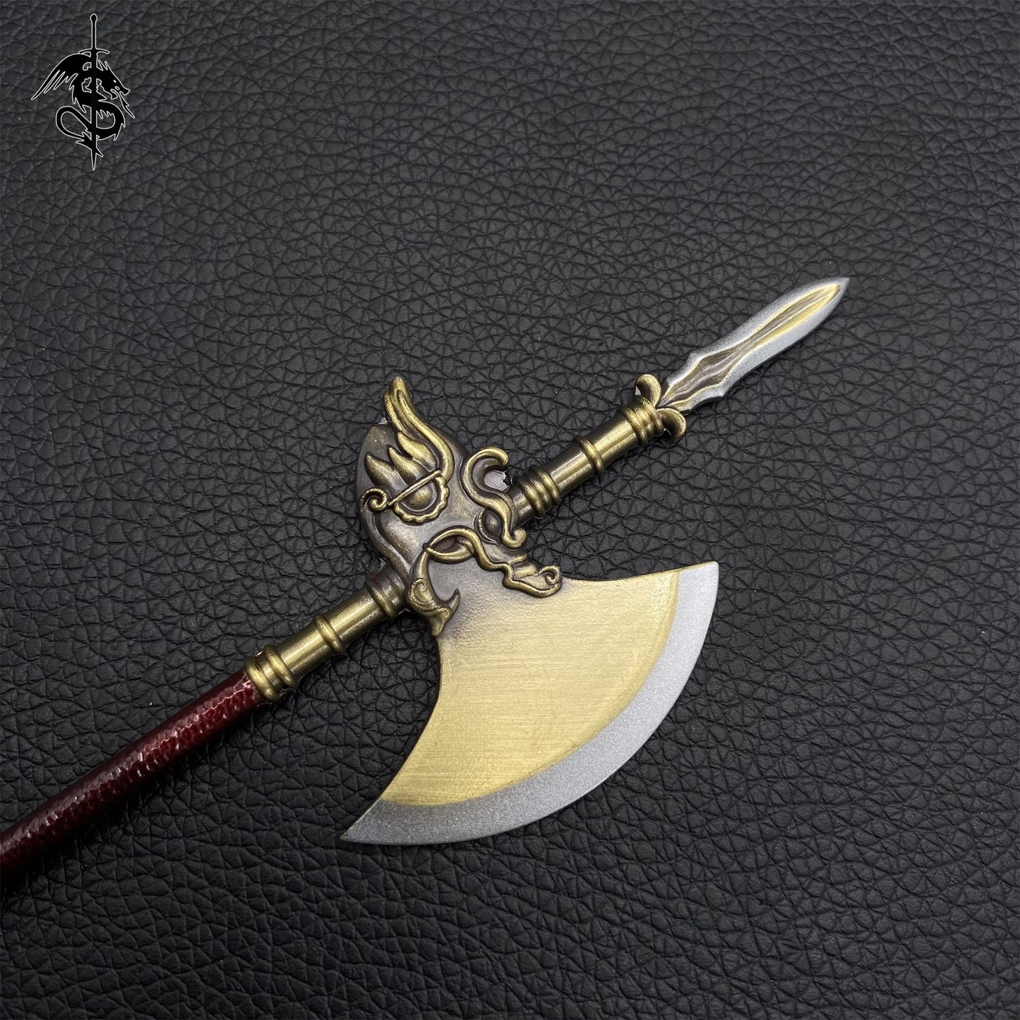 Ancient Chinese Cold Weapon 1/6 Display Art Metal Mini Axe Replica