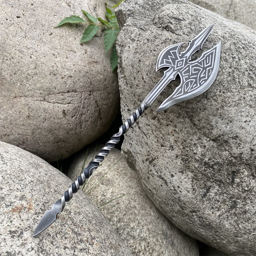 Hand-Forged Ebony Axe Inspired Tea Knife 36CM/14.17"