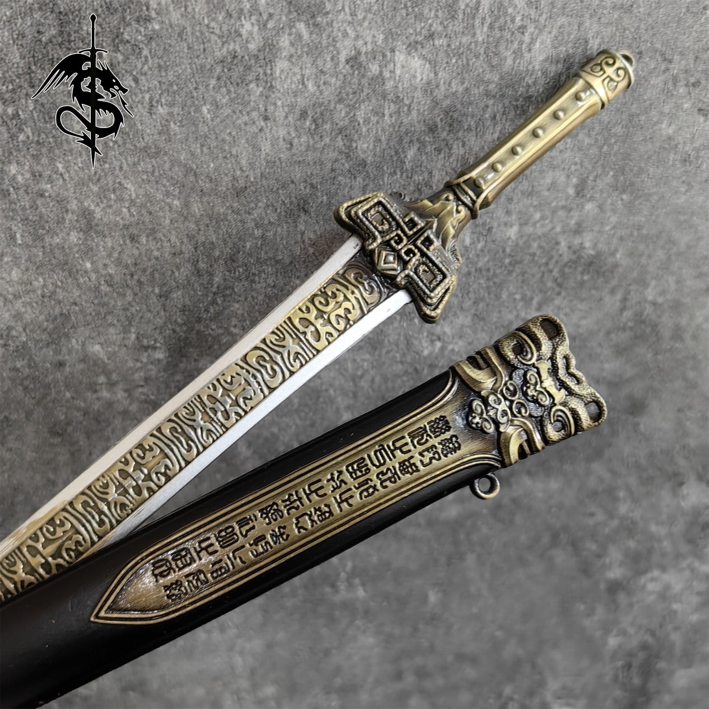Metal Small XuanYuan Sword Replica Blunt Blade Figure Weapon