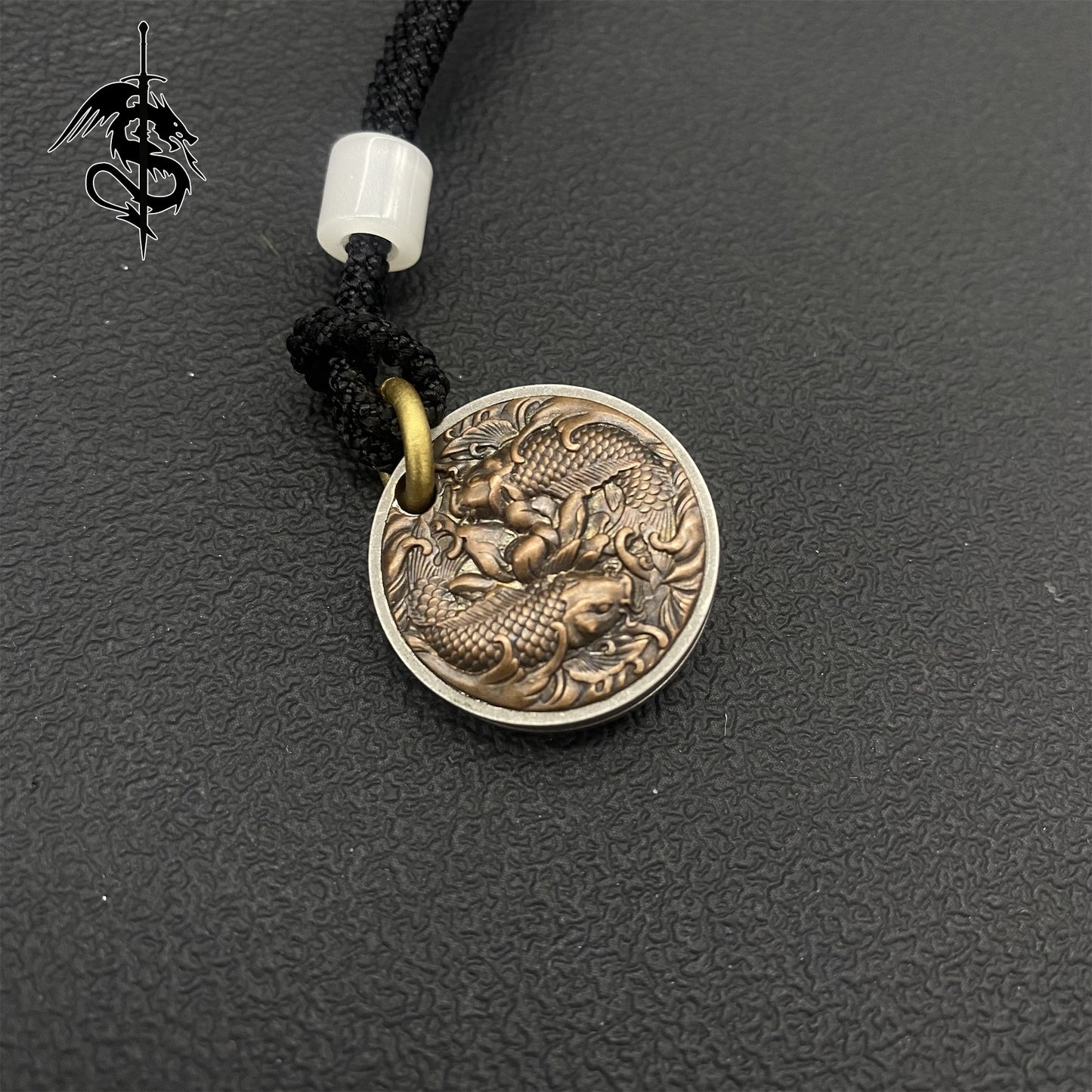 Chinese Style Goldfish Coin EDC Tool Knife Ocean Inspired Necklace