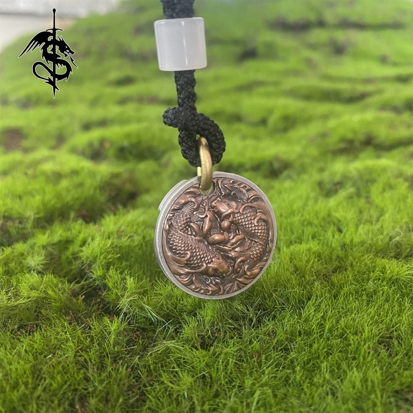 Chinese Style Goldfish Coin EDC Tool Knife Ocean Inspired Necklace