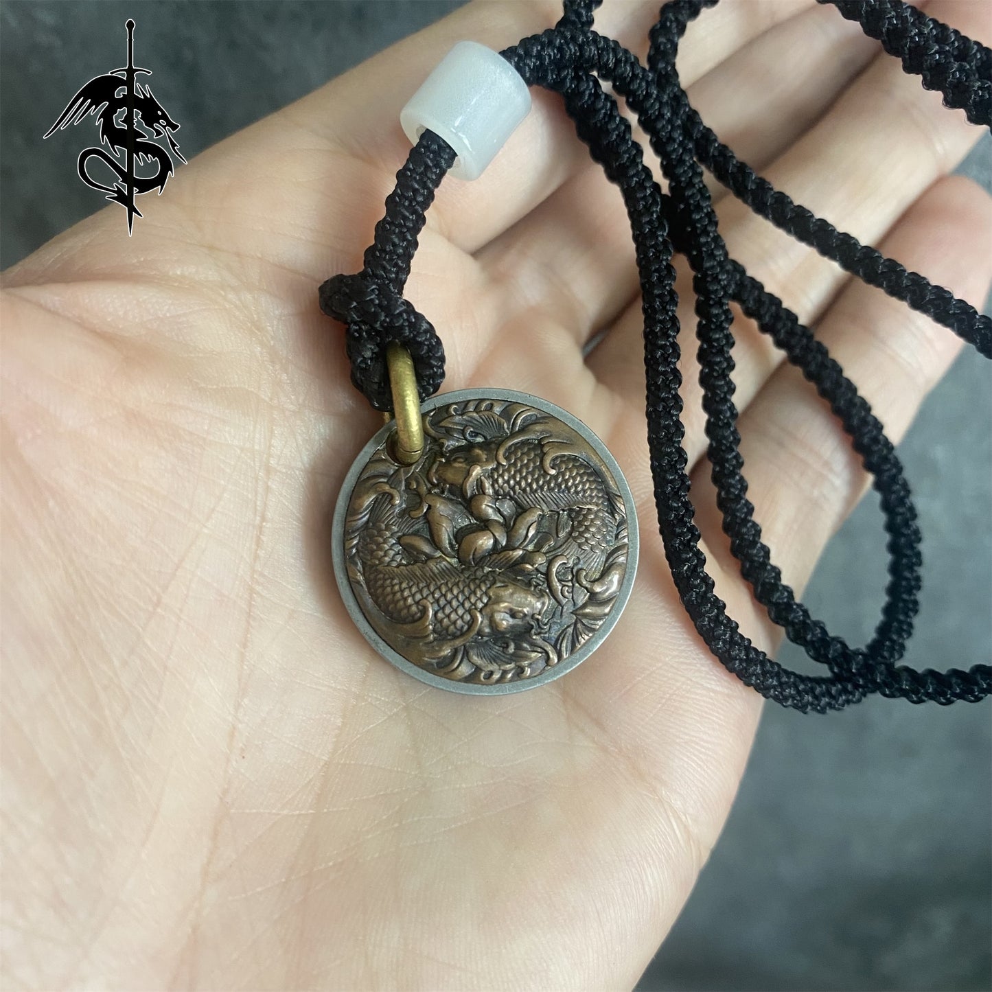 Chinese Style Goldfish Coin EDC Tool Knife Ocean Inspired Necklace