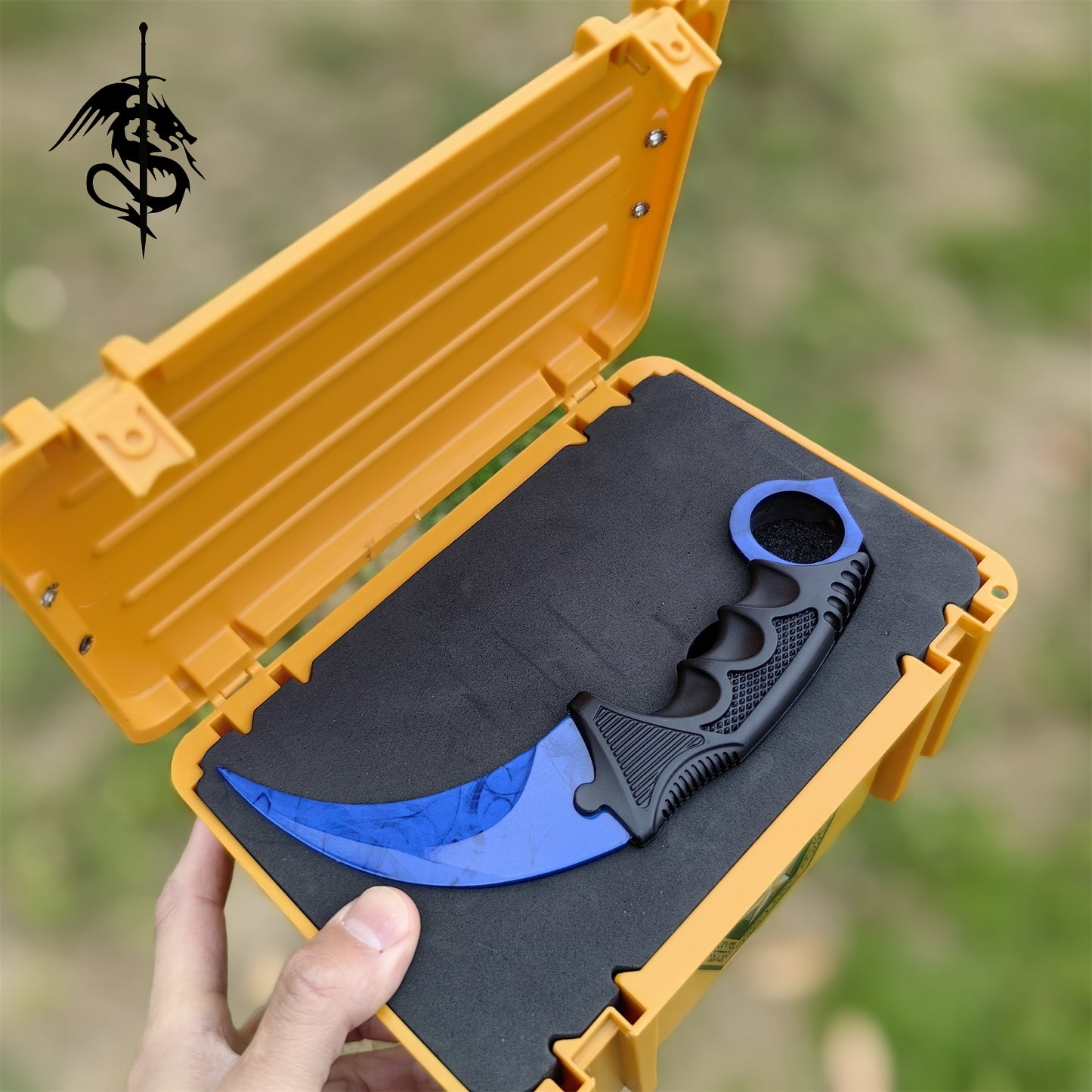 Blue Geme Sapphire Karambit Blue Gamma Doppler Skin Gift Box