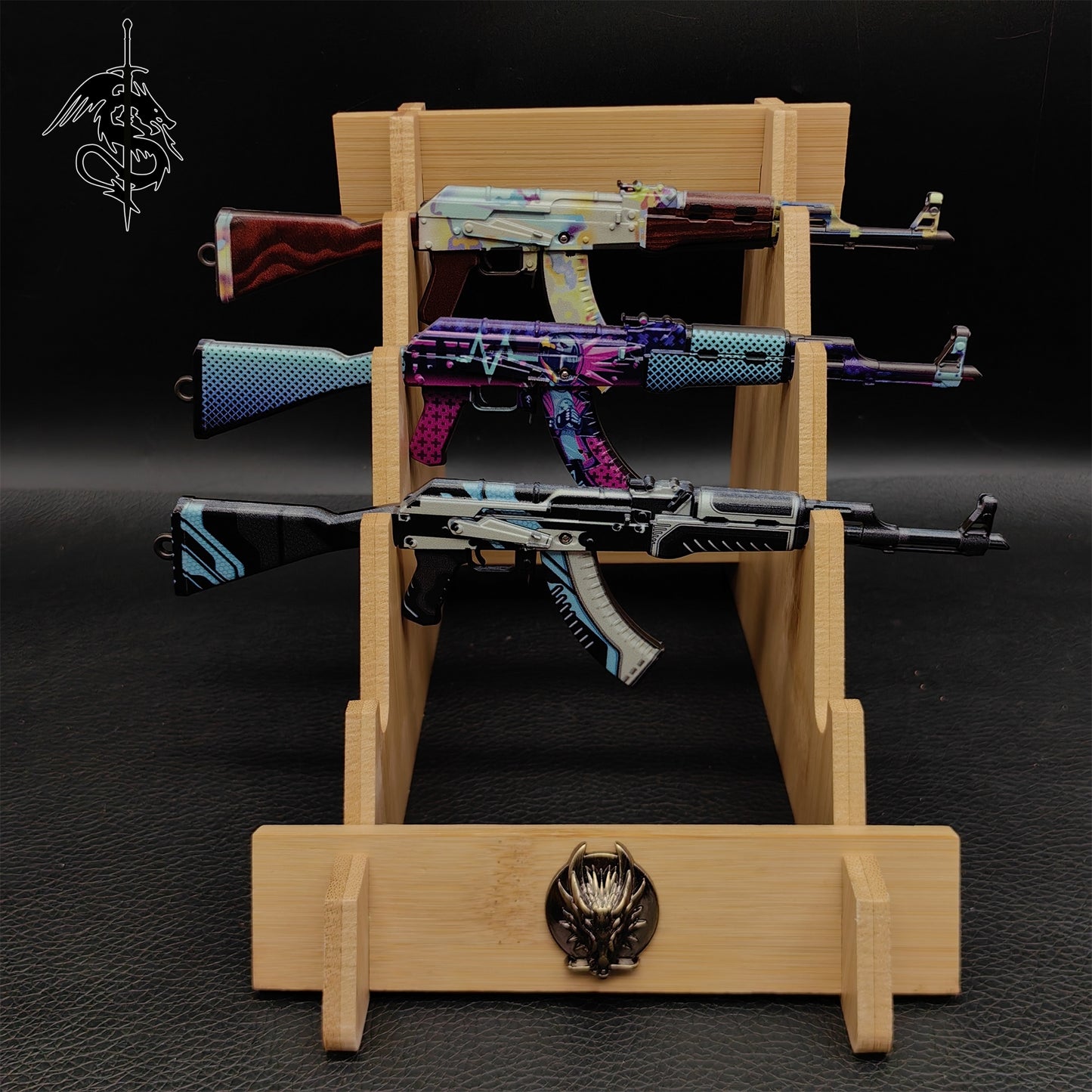 AK-47 Neon Rider Case Hardened And Vulcan Skin Gun Model 3 In 1 Pack