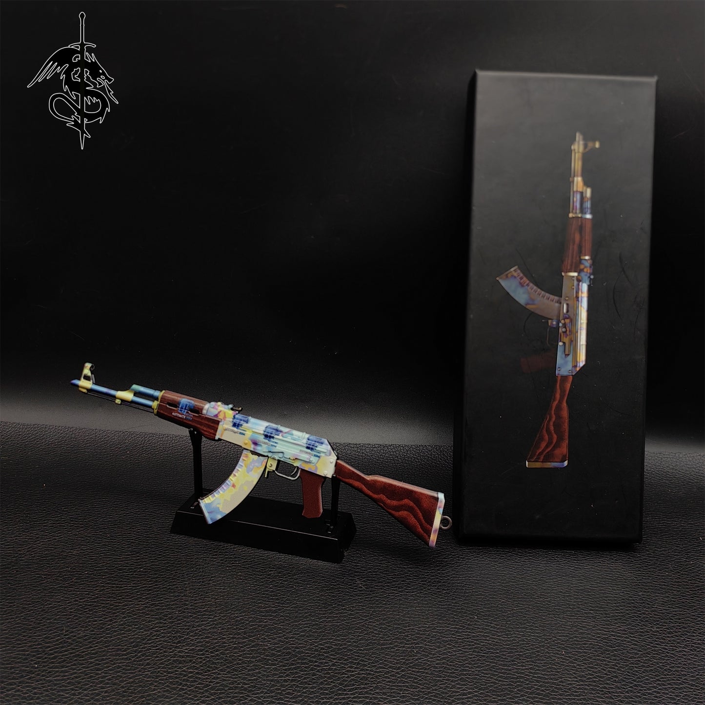 AK-47 Neon Rider Case Hardened And Vulcan Skin Gun Model 3 In 1 Pack