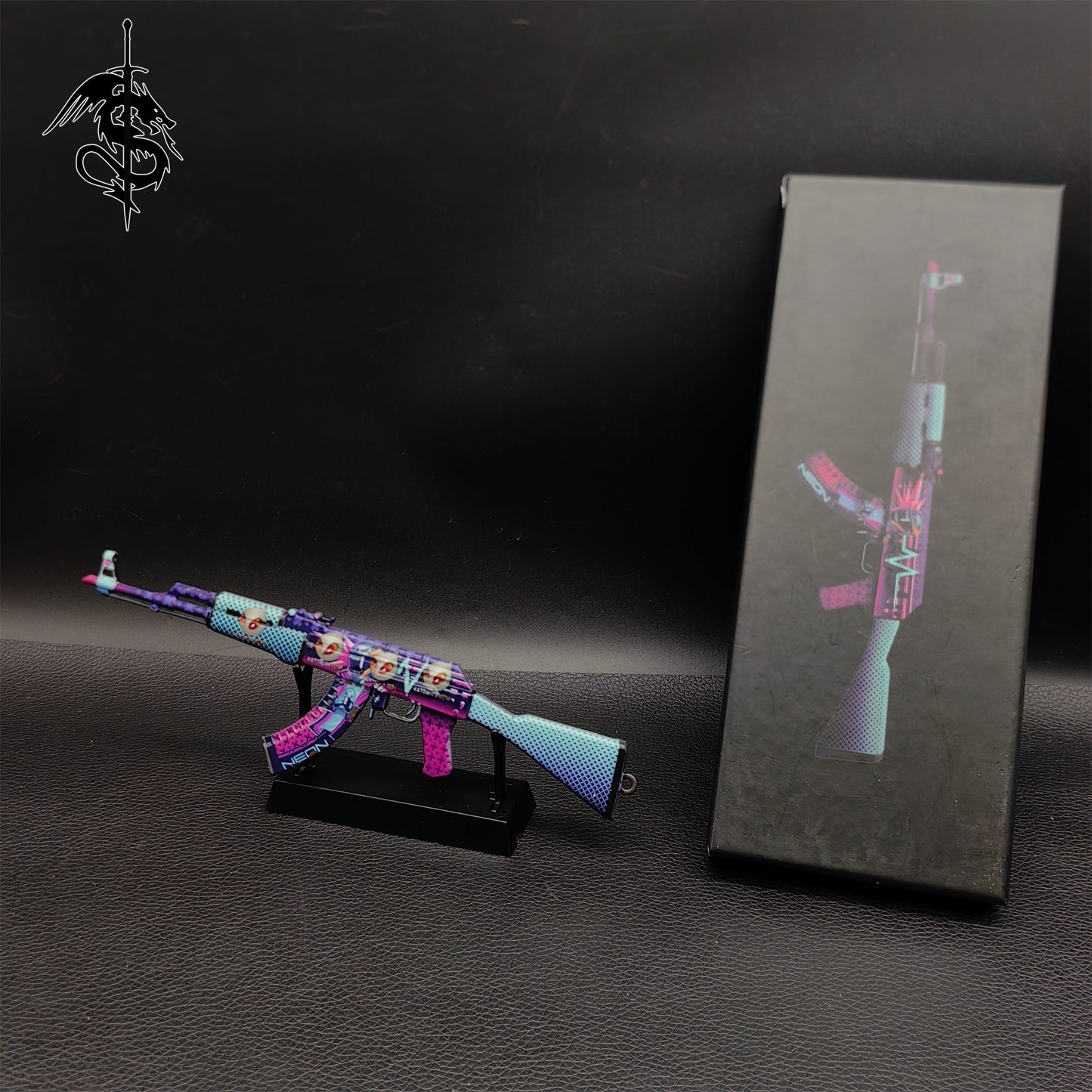 AK-47 Neon Rider Case Hardened And Vulcan Skin Gun Model 3 In 1 Pack
