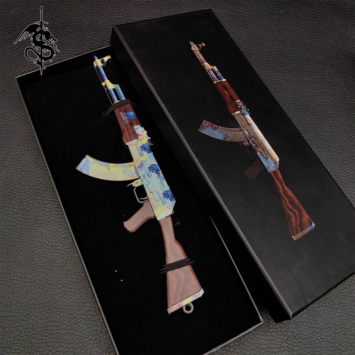 AK-47 Neon Rider Case Hardened And Vulcan Skin Gun Model 3 In 1 Pack