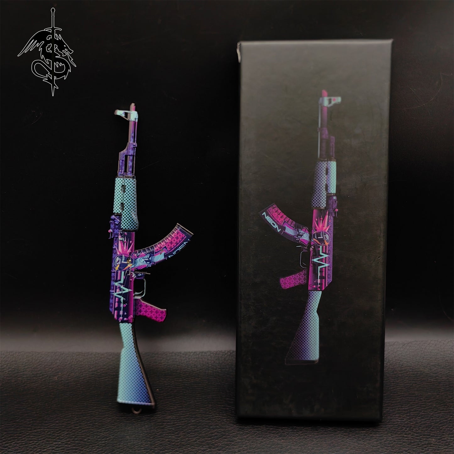AK-47 Neon Rider Case Hardened And Vulcan Skin Gun Model 3 In 1 Pack